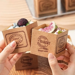 Set 50 cốc giấy vuông Kraft  6x6x6cm (216ml) MẪU 1.