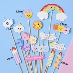 Combo 2 set giấy - mix chi tiết (cầu vồng, nến, mặt cười, ngôi sao kute).