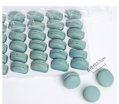 Bánh Maccaron tròn hộp 42 cặp-MÀU XANH (Trung Quốc).