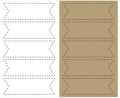 Set 60 bảng giấy không chữ mix 2 màu nâu và trắng (có đường viền nét đứt)9070.