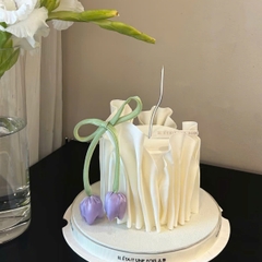 Nơ lụa hoa tuylip (kích thước to -45cm)-TÍM.
