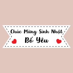 Set 60 bảng giấy-HPBD Bố yêu (bao gồm que cắm).