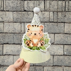 Set 10 mũ 3D cán bóng giấy đẹp kt dk 13cmx cao 20cm -Hổ kute M60.