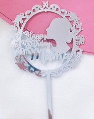 Set 10 mica HPBD MAMI hình cô gái-BẠC.