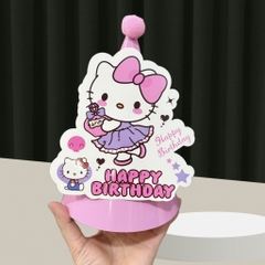 Set 10 mũ 3D cán bóng giấy đẹp kt dk 13cmx cao 20cm - Kitty HPBD M64.