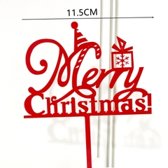 Set 10 Mica merry christmas gắn hộp quà-đỏ (noel).