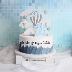 CAM-Set khinh khí cầu sao nhũ - xanh trên J47
