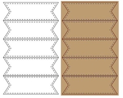 Set 60 bảng giấy không chữ mix 2 màu nâu và trắng (có đường viền nét đứt)9070.