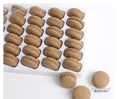 Bánh Maccaron tròn hộp 42 cặp-MÀU NÂU (Trung Quốc).