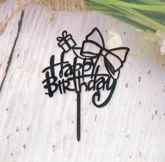 Set 10 mica HPBD gắn hộp quà và nơ-ĐEN.