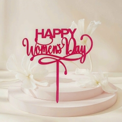 Set 10 mica Happy women's day uốn dưới -ĐỎ.
