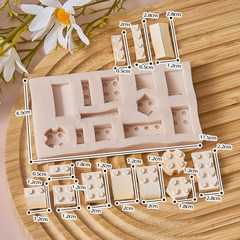 Khuôn silicon-hình nhiều khối lego mix dáng.