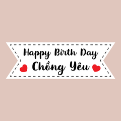 Set 60 bảng giấy-HPBD Chồng yêu (bao gồm que cắm).