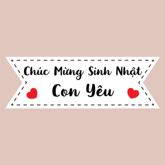 Set 60 bảng giấy-HPBD Con yêu (bao gồm que cắm).