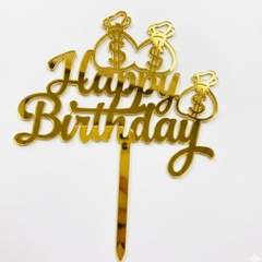 Set 10 mica HPBD gắn túi tiền.