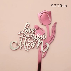 10 Mica LOVE YOU MOM và Bông hoa (2  lớp).