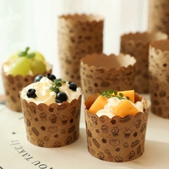 Set 50 cốc cupcake -NÂU (kt 7x5.5x6cm) (hoạ tiết bánh).
