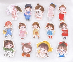 Set 14 thẻ giấy bé gái mix mẫu.