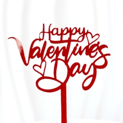 set 10 mica Happy Valentine gắn tim -MÀU ĐỎ.