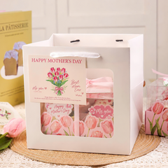 Set 10 túi giấy cửa sổ kt 20x20x20cm-MÀU TRẮNG.