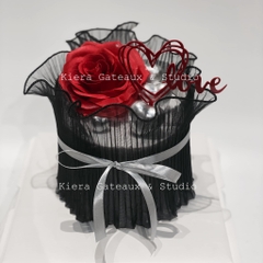 Voan thành bánh loại 1 bóng, sóng đẹp 14cm x 2m -MÀU ĐEN.