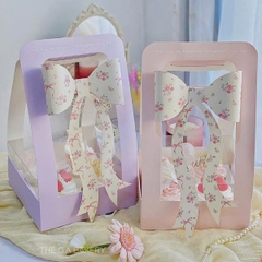 Set 10 hộp cupcake quai xách và nơ-TÍM.