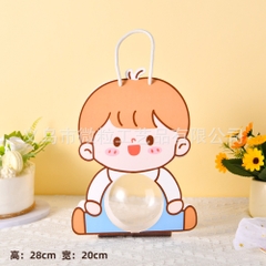 Set 5 hộp cầu giấy em bé tóc vàng nâu-BÉ TRAI.