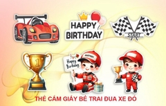Set giấy CT- bé trai đua xe đỏ.