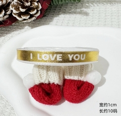 Ruybang I love you chữ trắng nền VÀNG (1cm x 10m).