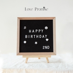Bảng gỗ decor ghép tên size 25x25cm kèm chữ, số, kí tự.