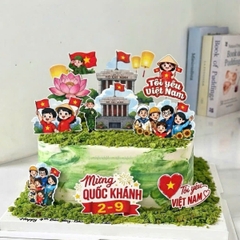 Combo 5 set giấy SX - mừng quốc khánh mẫu 1 (có hoa sen to).