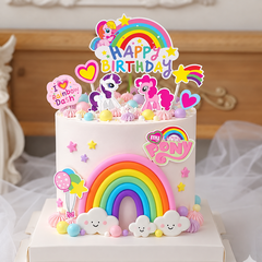 Combo 5 set giấy - Ngựa pony + cầu vồng + ngôi sao love vàng.