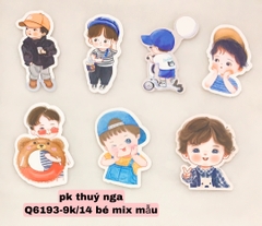Set 14 thẻ giấy bé trai mix mẫu.
