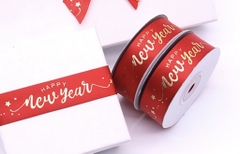 Ruybang Tết chữ happy new year -MÀU ĐỎ (2.5cm x 35m).