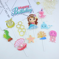 Set giấy nàng tiên cá bạch tuộc ngọc trai.