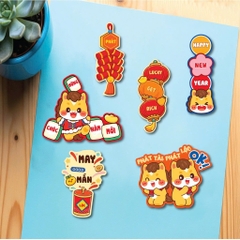 Combo 2 set giấy tết - em bé NGỰA Phát tài phát lộc.