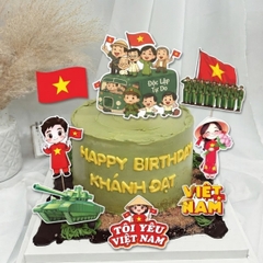 Combo 5 set giấy SX - mừng quốc khánh mẫu 2 (có nón lá).
