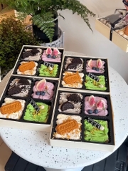Set 10 hộp 4 ngăn có khay nhựa (vỏ màu trắng) size 18cm x 18cm x 6cm.
