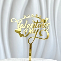 Set 10 mica Happy Valentine (chữ Happy vòng)-VÀNG.