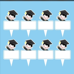Set 50 thẻ giấy có chân cắm-bé TRAI CỬ NHÂN (MẪU 4).