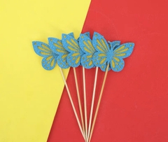 10 Set bướm giấy 2 lớp (5 bướm/set) (xanh-vàng) xả kho.