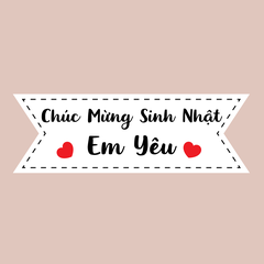 Set 60 bảng giấy-HPBD em yêu (bao gồm que cắm).