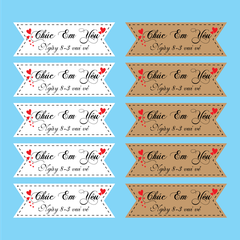 Set 60 thẻ giấy mix 2 màu nâu và trắng- Chúc EM YÊU 8-3 vui vẻ .