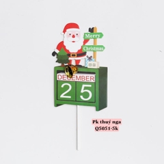 CAM-set 5 Cây cắm bảng 25-12 (ông già noel) (có gắn quả chuông nhựa).
