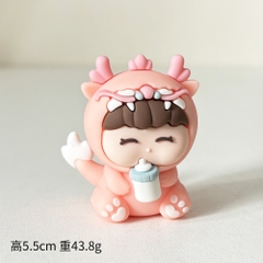 Tượng silicon-bé rồng HỒNG.