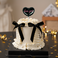 Vỉ nến 3 trái tim có chữ love you-MÀU ĐEN.