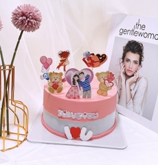 Combo 2 set giấy Valentine-đôi đan tay trái tim và gấu.
