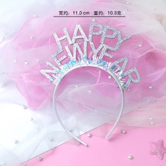 Bờm tóc HAPPY NEW YEAR-BẠC.