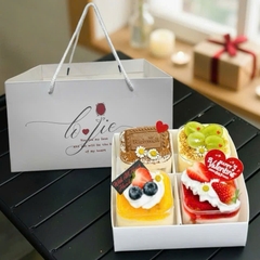 Set 10 túi giấy -MÀU TRẮNG size TO 26x19x15 cm (đựng hộp 6 ngăn) (CHÚ Ý TRÁNH NHẦM VỚI SET 5 TÚI ĐỰNG HỘP TIM).