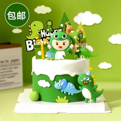 Tượng em bé khủng long giơ 2 tay (nhựa).